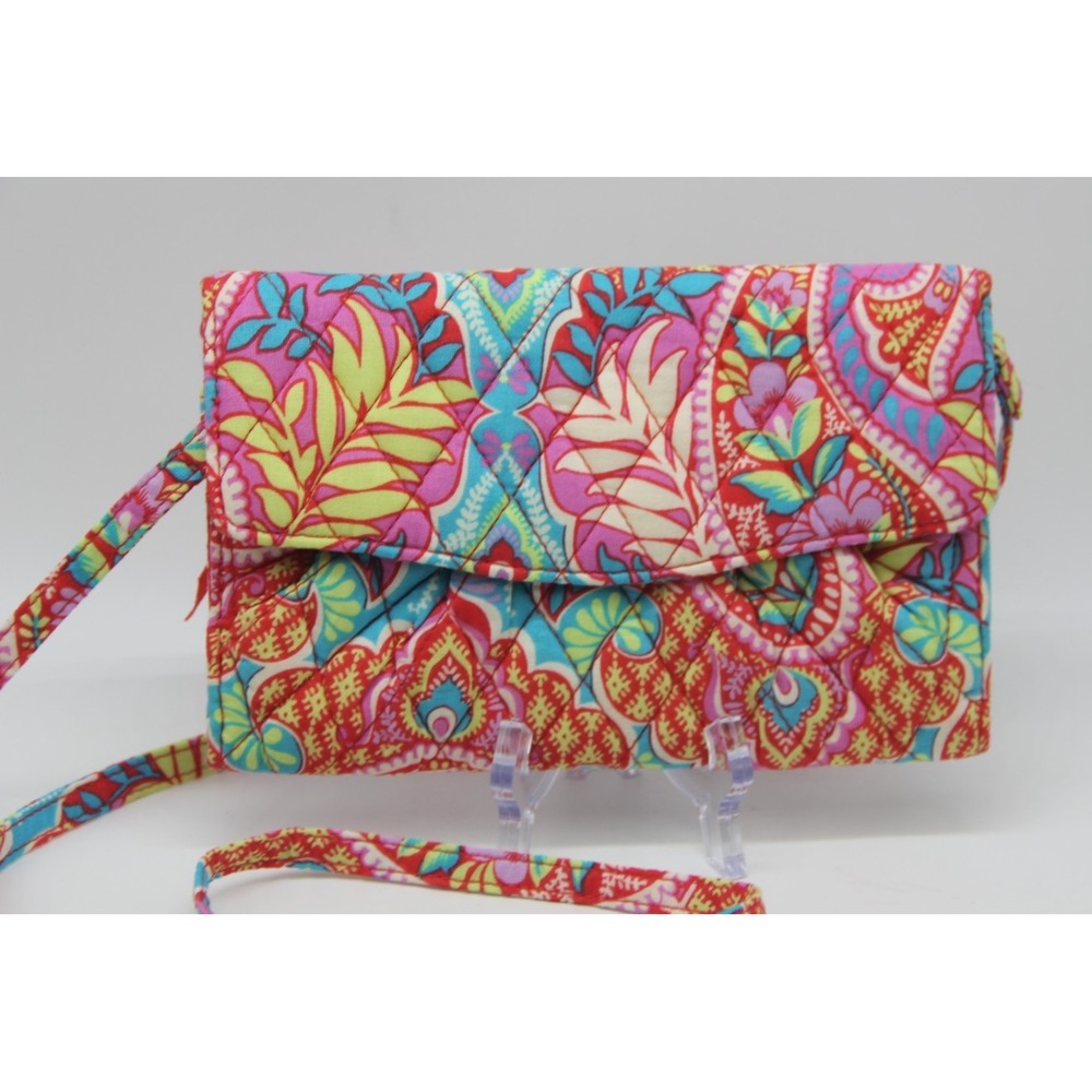 Vera Bradley Strap Wallet Paisley in Paradise Crossbody NWOT Preppy Colorful